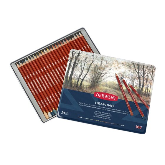 Derwent Drawing Pencils 24 Tin