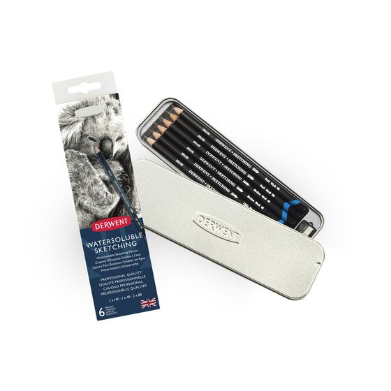 Derwent Watersoluble Sketching Pencils 6 Tin