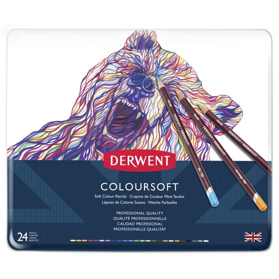 Derwent Coloursoft Pencils 24 Tin