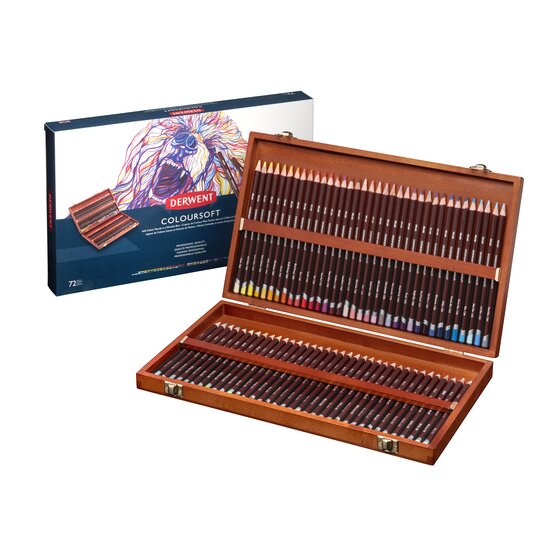 Derwent Coloursoft Pencils 72 Wooden Box