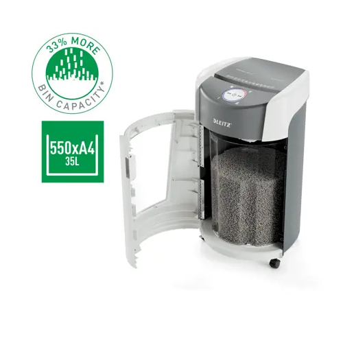 Leitz IQ OptiMax Office Cross Cut Paper Shredder, 15 Sheet Capacity, 35L Bin