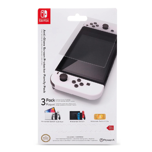 PowerA Anti-Glare Screen Protector Family Pack for Nintendo Switch