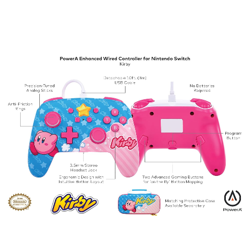PowerA Enhanced Wired Controller for Nintendo Switch - Kirby
