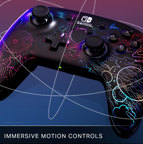 PowerA Enhanced Wireless Controller for Nintendo Switch with Lumectra - Galactic Vortex