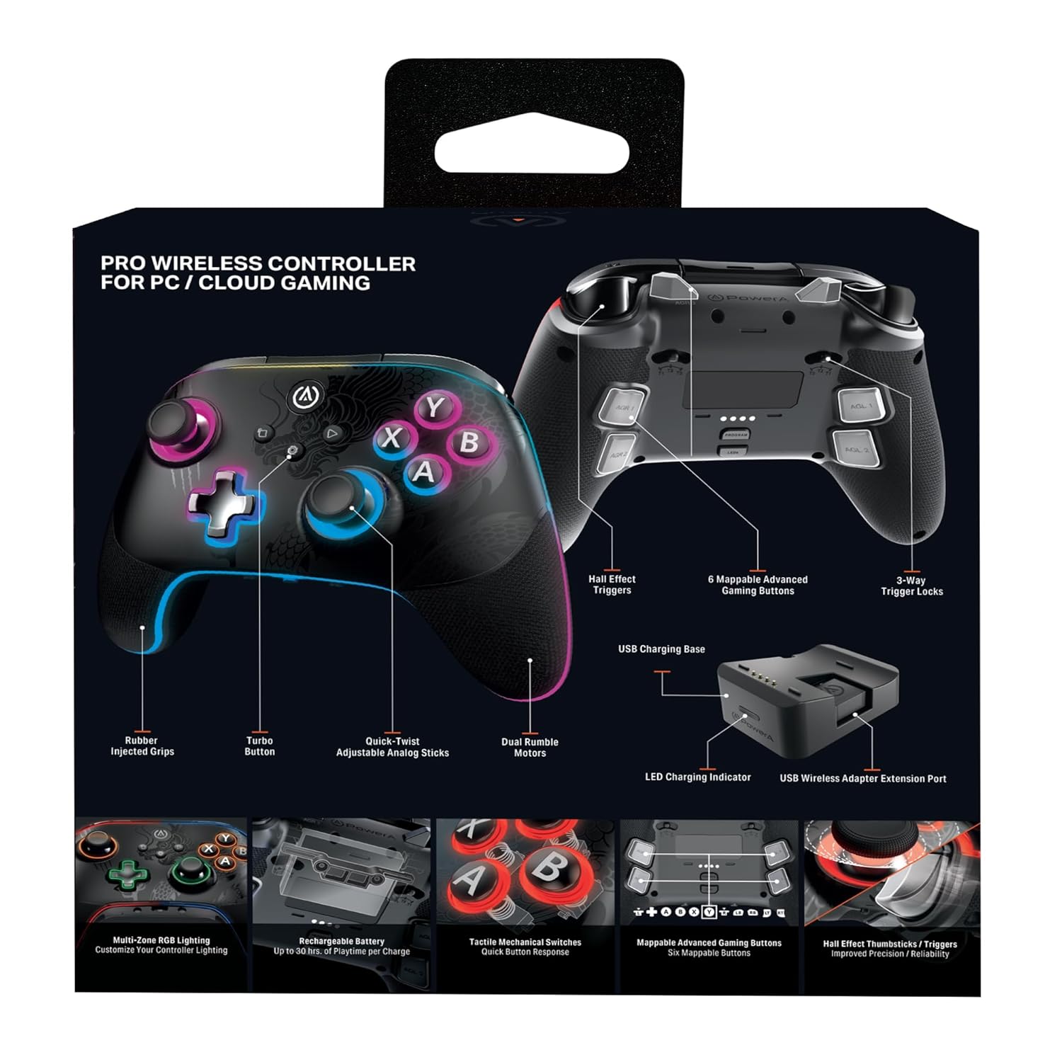 PowerA Battle Dragon™ Pro Wireless Controller with Lumectra for PC & Cloud Gaming (Not for iOS)