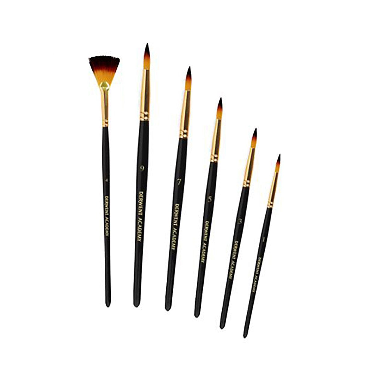 Derwent Academy Taklon Large Brush Set Acetate (Pack of 6)