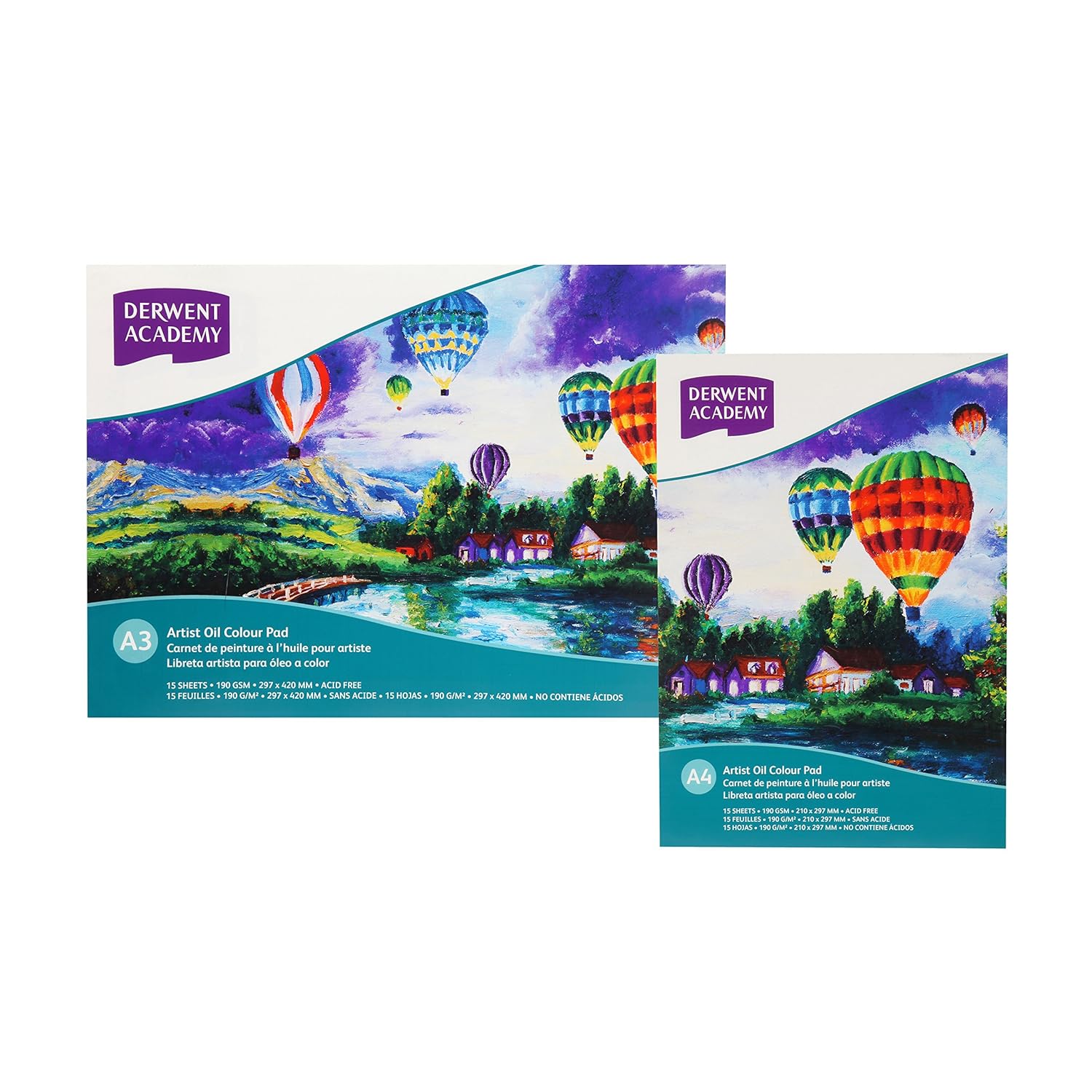 Derwent Academy Oil Pad 15 Sheets, 190 GSM (A3 Landscape)