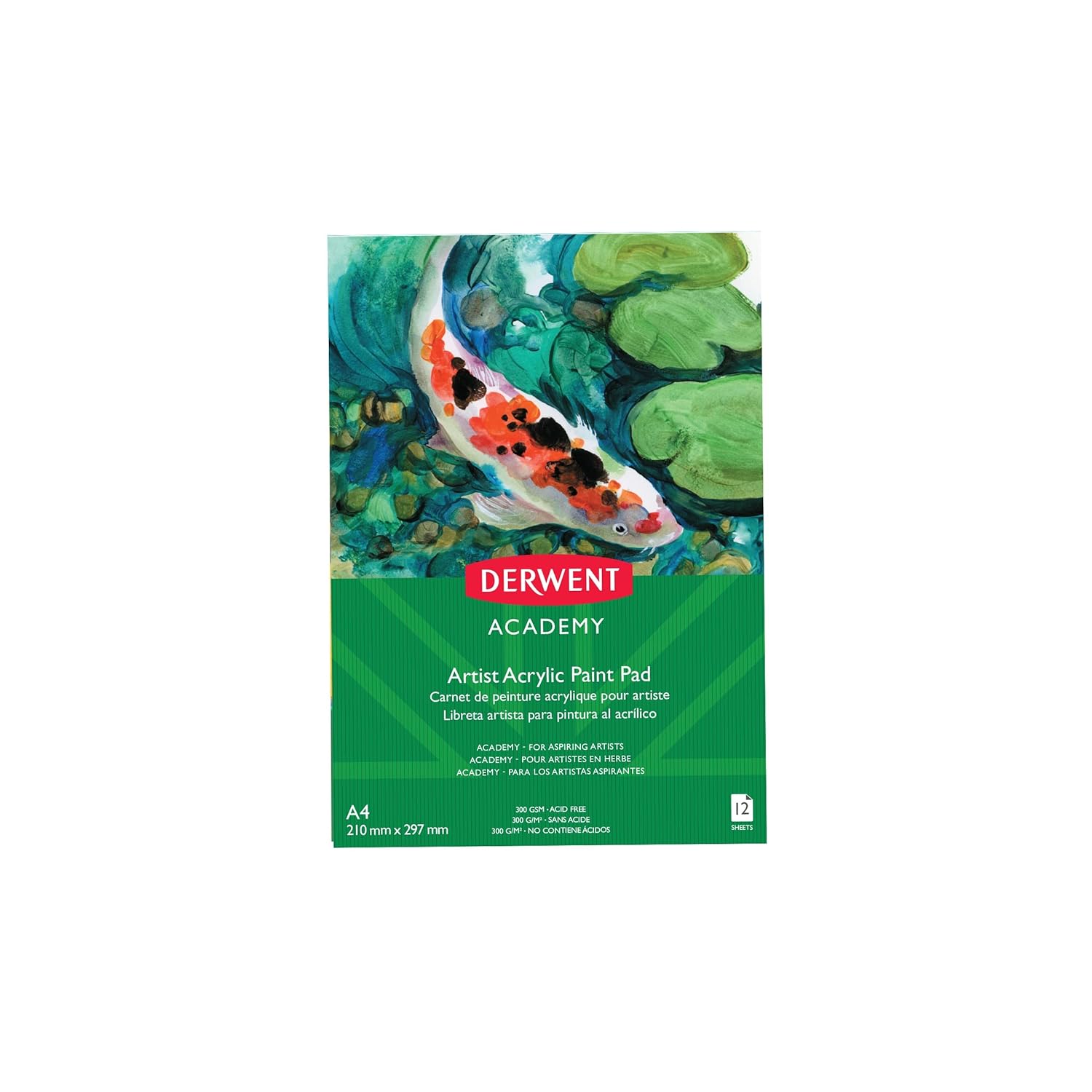 Derwent Academy Acrylic Pad 12 Sheets, 300 GSM (A4 Portrait)