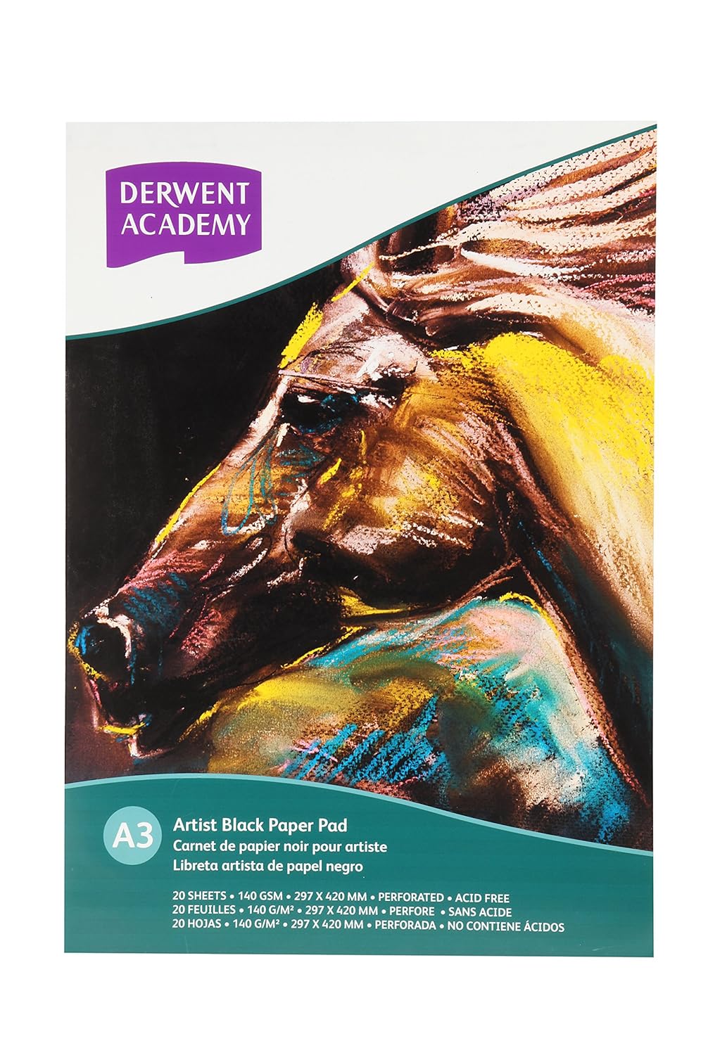 Derwent Academy Black Paper Pad 20 Sheets - A3 Portrait