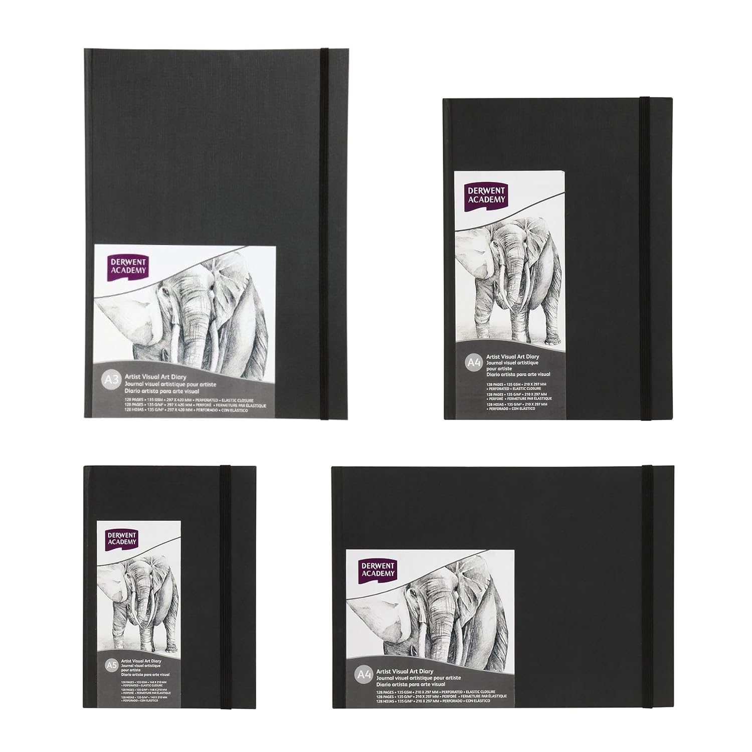 Derwent Academy Visual Art Diary 128 Pages, 135 GSM (A4 Landscape)