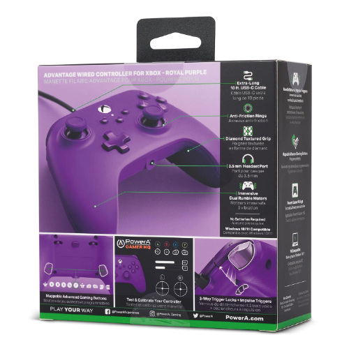 PowerA Advantage Wired Controller for Xbox Series X|S - Royal Purple